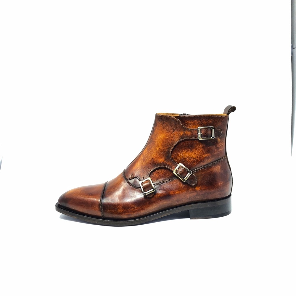 Triple Monk Leather Boot. - Picture 7 of 8